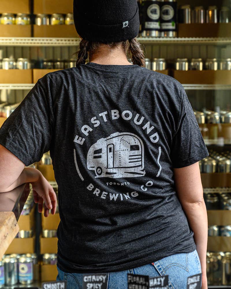 grey eastbound script t-shirt tri-blend material